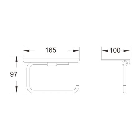 Держатель для туалетной бумаги с полочкой Shevanik SZ15, хром