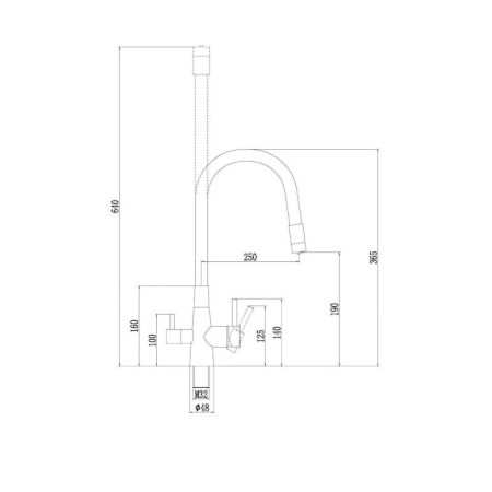 Смеситель для кухни с подключением фильтра воды Fmark FS1062-A04, хром/серый