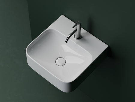 Умывальник Аура (Aura) с 1 отверстием для смесителя, без перелива 430x390x135мм, артикул CN2005