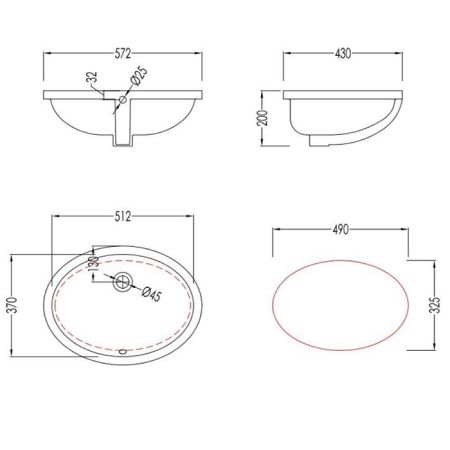 Devon WHITE 56 Раковина встраиваемая под столешницу (57,2х43 cм), цвет: белый, артикул CTPLASOINB.CO bi