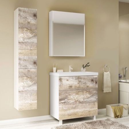 Тумба под раковину Marka One Mix 60Н Push Бетон, артикул У69538