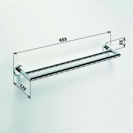 Полотенцедержатель OMEGA двойной 655*55*120мм, артикул 104204052