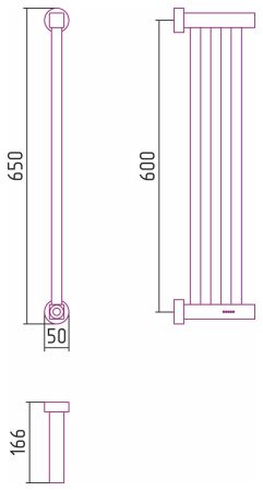 Полотенцесушитель электрический "ХОРДА 4.0" 600х166 (Без покрытия)