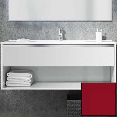 Тумба с раковиной SanVit Контур 100 kkont100 в цвете Ral подвесная Красный глянец, артикул kkont100