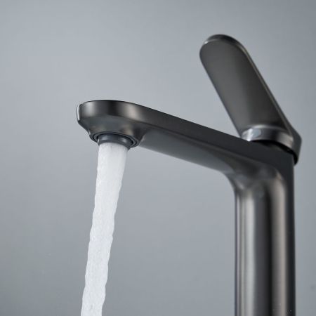 Смеситель для раковины высокий Shevanik S4311T, оружейная сталь, артикул S4311T