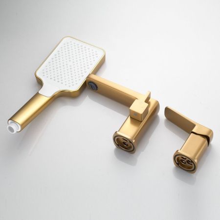 Смеситель на борт ванны Shevanik S9912G, золотой сатин, артикул S9912G