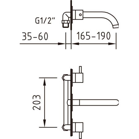 Смеситель Clever Caiman URBAN 97076 для раковины, с внутренней частью