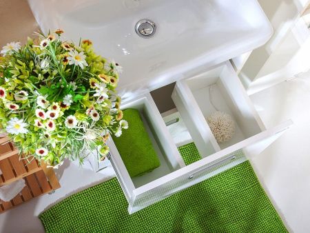 Тумба под раковину Бриклаер Палермо 55 белая высокоглянцевая