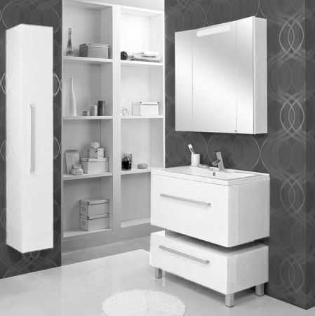 Тумба под раковину Акватон Мадрид 100 М 1A126901MA010 Белая глянцевая, артикул 1A126901MA010