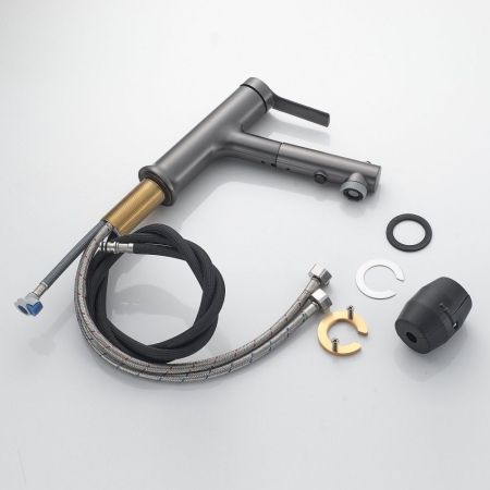 Смеситель для раковины многофункциональный Raffine F281T, оружейная сталь, артикул F281T