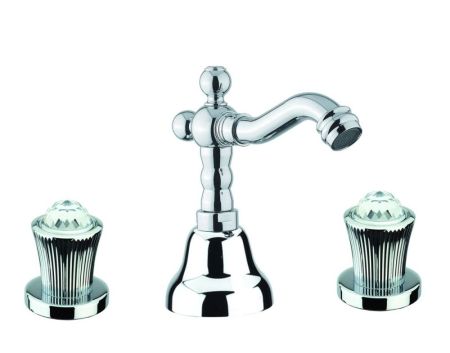 Fiore Venere Sky, двухвентильный смеситель для биде на 3 отверстия, цвет золото - Swarovski, артикул 13OO0647