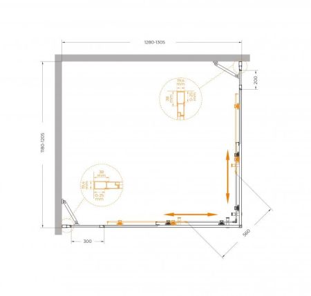 MOLVENO-AH-22-130/120-C-BORO-IV Душевой уголок, артикул MOLVENO-AH-22-130/120-C-BORO-IV
