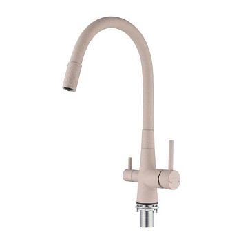Смеситель для кухни с подключением фильтра воды Fmark FS1062-S, песочный