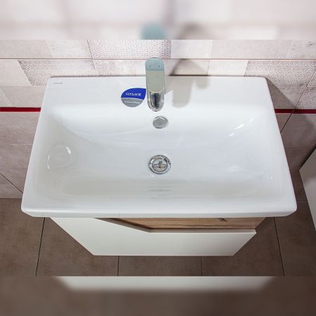 Комплект мебели для ванной Бриклаер БРАЙТОН 60, белый/дуб, артикул БРАЙТОН 60