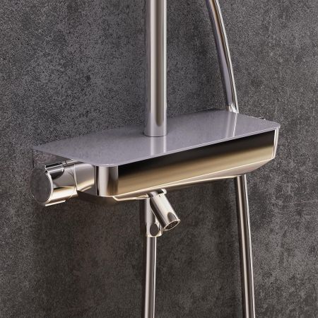 936760000 Scandinavian Pure душевая программа с ванно душевым ТМС смесителем полкой, хром, артикул 936760000