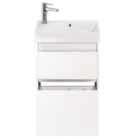 Тумба с раковиной подвесная Dreja Slim 55 см, белый, артикул 99-0400-com