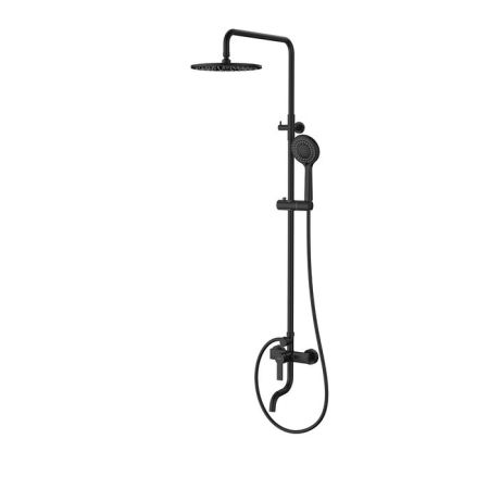 Душевая система с тропическим душем Milardo Stripe черный матовый (STRBL5FM06), артикул STRBL5FM06