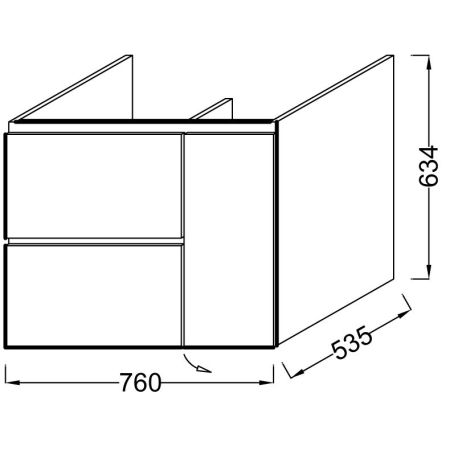 Тумба под раковину Jacob Delafon Soprano 80 EB1330-E15 подвесная Черное дерево, артикул EB1330-E15
