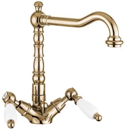 Смеситель Deco Ceramic с донным клапаном для раковины, цвет бронза, артикул 121613BR