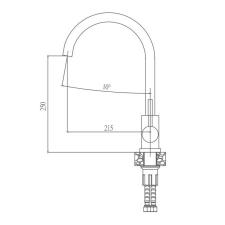 Смеситель для кухни Haiba HB70304-3, сталь