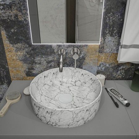 Раковина чаша Maretti EA13NS10-740MR, белый мрамор, артикул EA13NS10-740MR