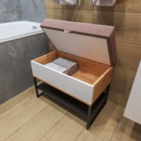 Банкетка Бриклаер Форест белая, 60 см, артикул 4627125416804