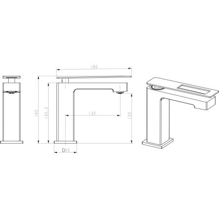 Смеситель Q для умыв. низ. WhiteChrome_Комплект, артикул 141-WCR