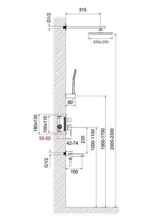Душевая система встроенная Timo Selene SX-3069/00SM (1013) хром, артикул SX-3069/00SM (1013)