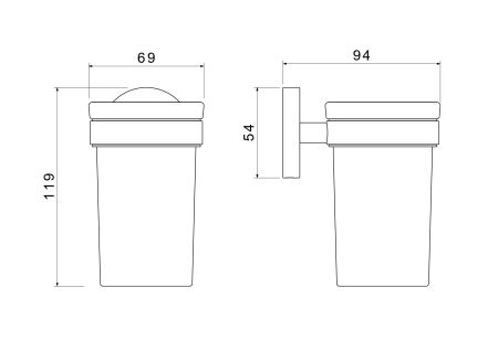 Стакан с держателем AQUATEK AQ4104CR ЕВРОПА, артикул AQ4104CR