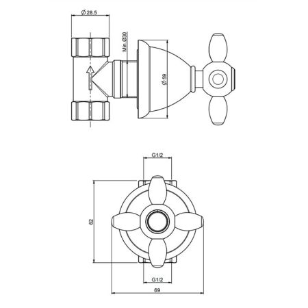 Fima Carlo Frattini Olivia Запорный вентиль 1/2", цвет: хром, артикул F5023/1CR