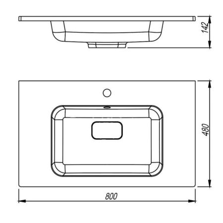 Раковина Florentina Палермо 80 см 10.230.00800.001, белая, артикул 10.230.00800.001