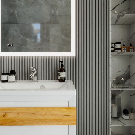 Комплект мебели для ванной Бриклаер БЕРЛИН 80BD, белый, артикул БЕРЛИН 80BD