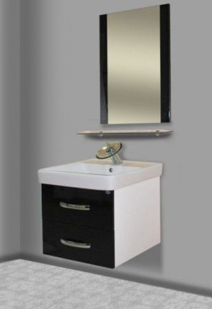 Тумба под раковину Bellezza Рокко 80 4635313670044 подвесная Черная Белая, артикул 4635313670044