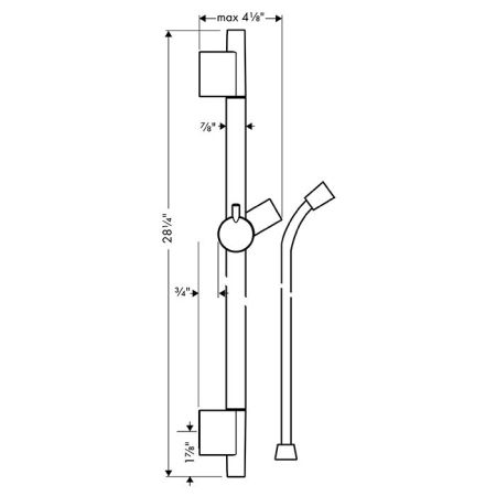 HG Unica'S Puro Штанга для душа 65см, цвет: шлифованная бронза, артикул 28632140