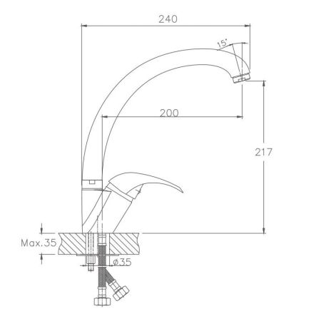 Смеситель для кухни Haiba HB4115, хром, артикул HB4115