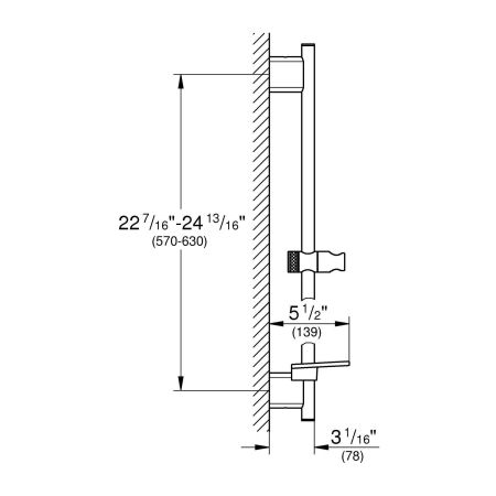 Душевая штанга GROHE Rainshower SmartActive 600 мм, хром (26602000)