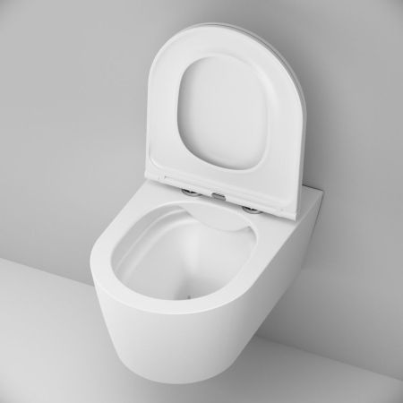 C8F1701MWSC Func подвесной унитаз 54 см FlashClean с сиденьем микролифт, бел мат, артикул C8F1701MWSC