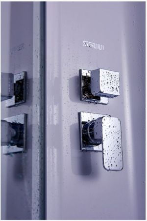 Душевая кабина SSWW W0913H 90x90 профиль Белый матовый задние стенки прозрачные