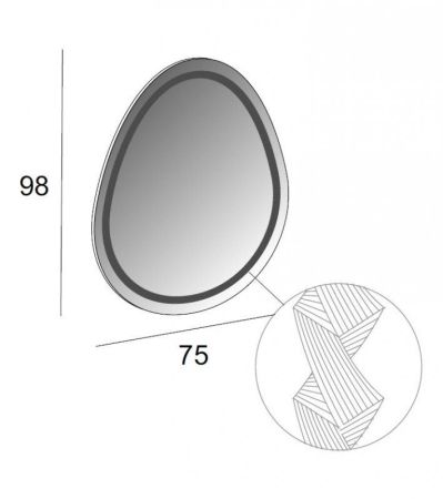 Зеркало CEZARES со встроенной LED подсветкой 98х75 см 44777, артикул 44777