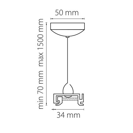 Подвес универсальный трековый 1,5 м для однофазных и трехфазных треков Barra Lightstar 504179, артикул 504179