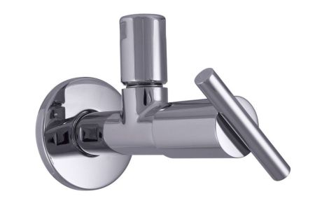 Schlosser Sparta, угловой вентиль с компрессионной гайкой, подключение 1/2"х3/8", цвет хром, артикул 7235-1550-001