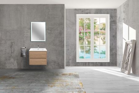 База под раковину Gio 600 подвесная, 2 выкатных ящика soft-close, N.Oak, артикул VMC-2G600NO