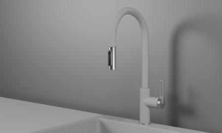 Смеситель для кухни GRANULA с выдвижным изливом и подключением к фильтру (8168, БАЗАЛЬТ), артикул 8168, БАЗАЛЬТ