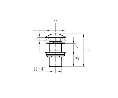 Донный клапан Bronze de Luxe 1001/1C, хром, артикул 1001/1C