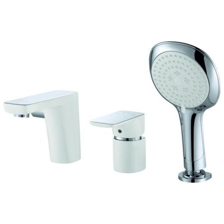 Смеситель на борт ванны D&K Berlin Steinbeis DA1434916 Хром Белый