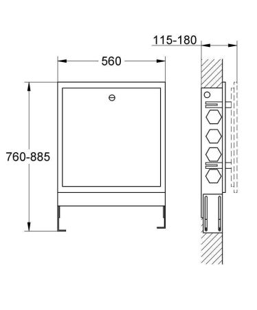 Монтажный ящик для систем GROHE F-digital deluxe (36367000)