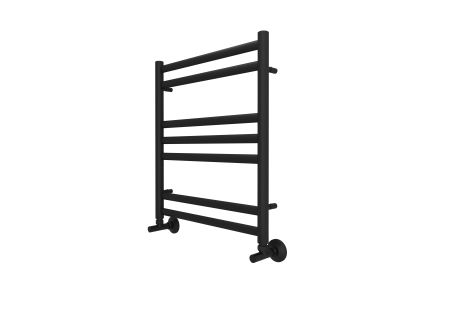 Полотенцесушитель водяной Aquatek (Акватек) Оберон П7 500х600 мм, черный муар, подключение нижнее/диагональное, сверхпрочная пищевая нержавеющая сталь AISI 304L, гарантия 10 лет, артикул AQ RO0760BL