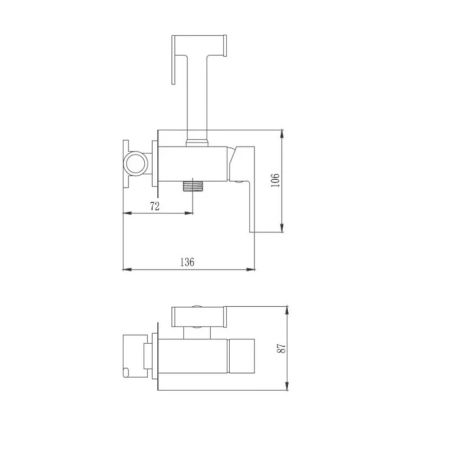 Гигиенический душ со смесителем D-Lin D183202, хром