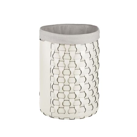 ADJ Круглая корзина для белья Dubai, D40xH57 см., цвет: белый/панна котта, артикул 2057.10/16