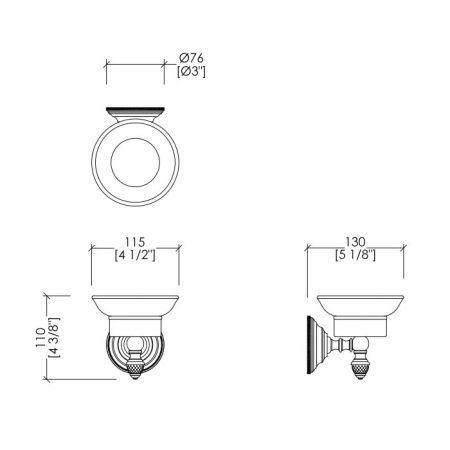 Devon Black Diamond Мыльница подвесная (черная керамика), цвет: никель блестящий, артикул BLKD501NKNE
